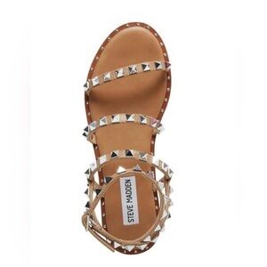 Steve Madden Womens Tan
Travel Rock Stud Flat Sandals Sz
8.5 NWOT
